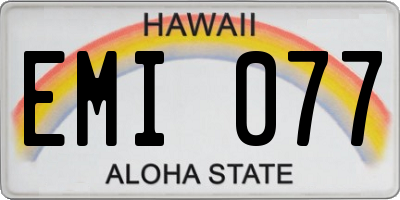 HI license plate EMI077