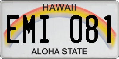 HI license plate EMI081