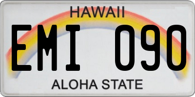HI license plate EMI090