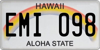 HI license plate EMI098