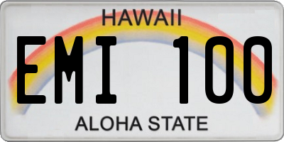 HI license plate EMI100