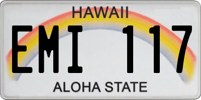 HI license plate EMI117