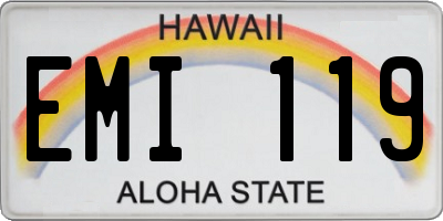 HI license plate EMI119