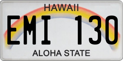 HI license plate EMI130