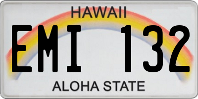 HI license plate EMI132