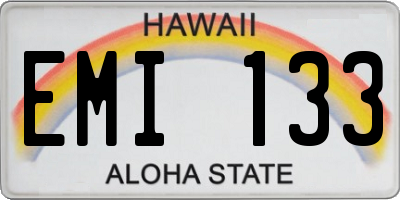 HI license plate EMI133