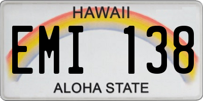 HI license plate EMI138