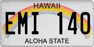 HI license plate EMI140