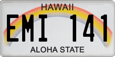 HI license plate EMI141