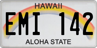HI license plate EMI142