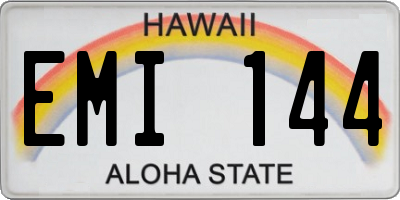 HI license plate EMI144