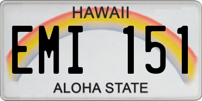 HI license plate EMI151