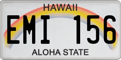 HI license plate EMI156