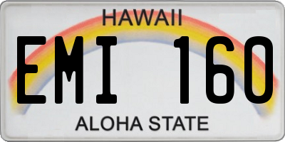 HI license plate EMI160