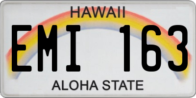 HI license plate EMI163