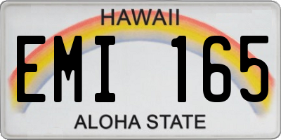 HI license plate EMI165