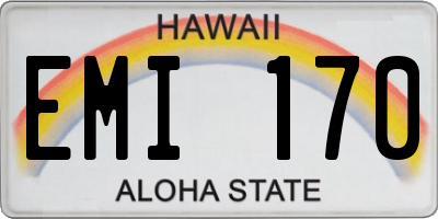 HI license plate EMI170