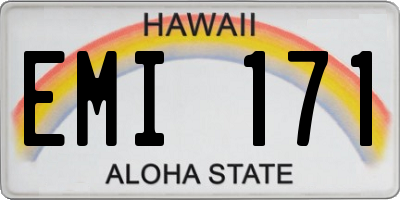 HI license plate EMI171