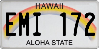 HI license plate EMI172