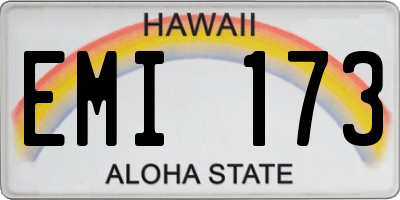 HI license plate EMI173