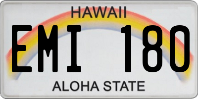 HI license plate EMI180