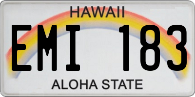 HI license plate EMI183