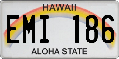HI license plate EMI186