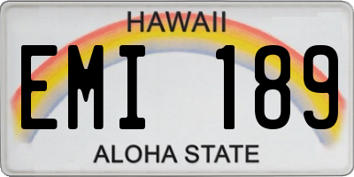 HI license plate EMI189