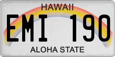 HI license plate EMI190