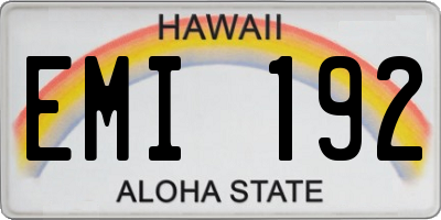 HI license plate EMI192