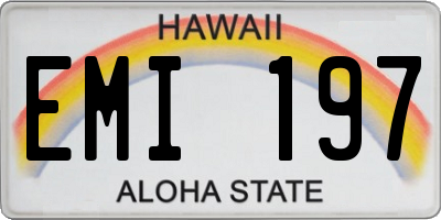 HI license plate EMI197