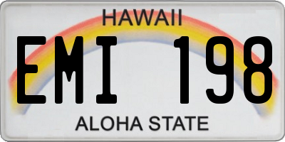 HI license plate EMI198