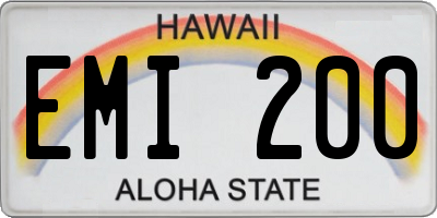 HI license plate EMI200
