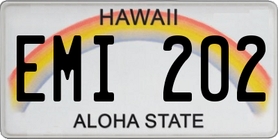 HI license plate EMI202