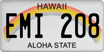 HI license plate EMI208