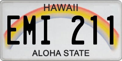 HI license plate EMI211