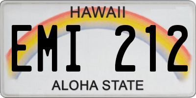 HI license plate EMI212