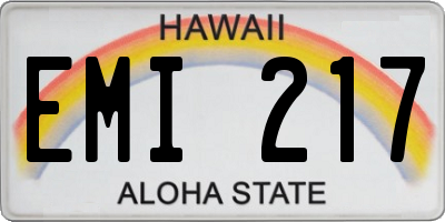 HI license plate EMI217