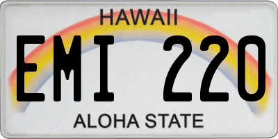 HI license plate EMI220