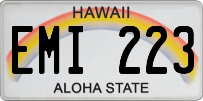 HI license plate EMI223