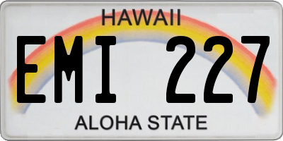 HI license plate EMI227