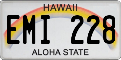 HI license plate EMI228