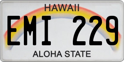HI license plate EMI229