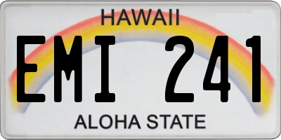 HI license plate EMI241