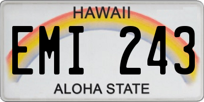 HI license plate EMI243