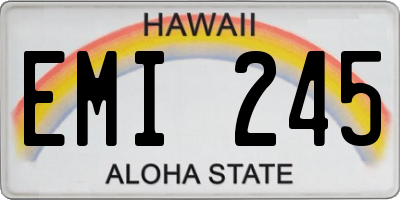 HI license plate EMI245