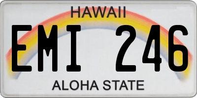 HI license plate EMI246