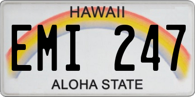HI license plate EMI247