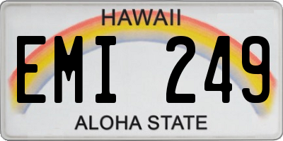 HI license plate EMI249