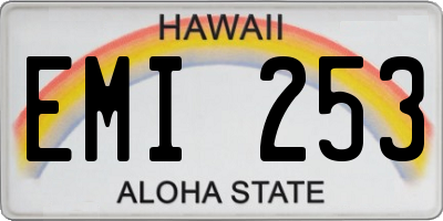 HI license plate EMI253